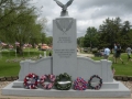 Wreaths at monument