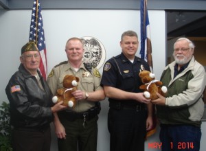 Left to Right: Commander Ted Lanske, Sheriff Dan Pickett, Chief Richard Pursell and Finance Officer Carl Benning