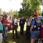 Dave Farran & Leonard Hill with Submarine Veterans before parade at Iowa State Fair. 